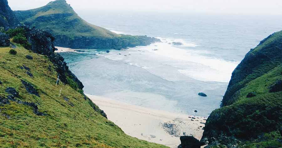 A panoramic  view from a cliff in Batanes.